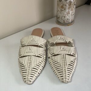 Matisse Woven Cream Pointed Toe Mule Flats Women’s Slip On Shoes Size 6